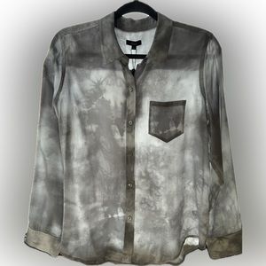 Rails - Kate Silk Blouse - Grey Storm (M)